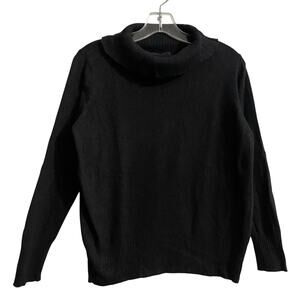 Preston York Sweater Womens Large Black Cowl Neck Turtleneck Retro Classic